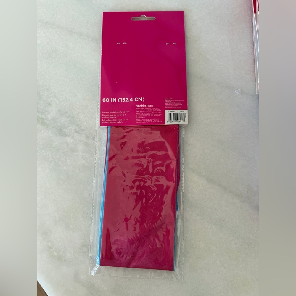 Barbie | Reversible Barbie Ken Pink Blue Celebration Sash | 60in - Picture 3 of 7